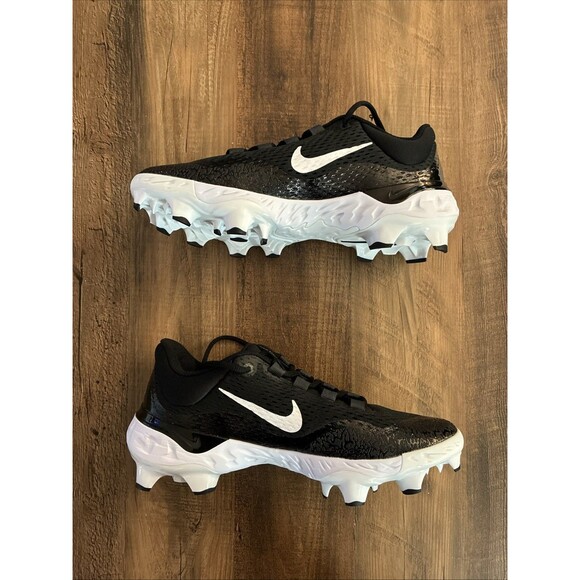 Nike Mens Size 9 Alpha Huarache Elite 4 MCS Baseball Cleat Grey/White FD6221-001 - Picture 2 of 6